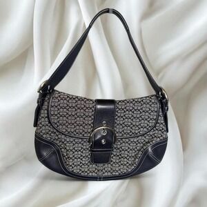 Coach 2004 Soho signature shoulder‎ bag black monogram canvas y2k vintage